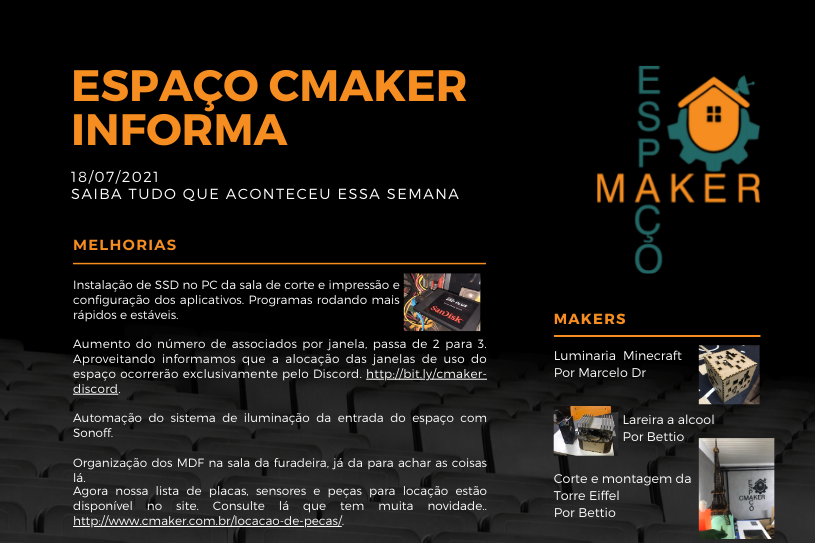 ESPAÇO CMAKER INFORMA (2021-07-18)